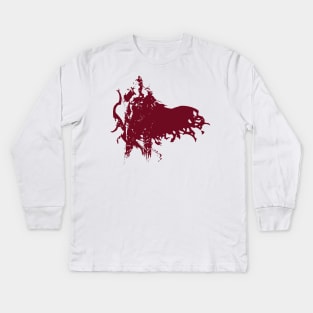 Dark Lady - Red Kids Long Sleeve T-Shirt